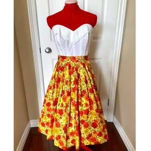 Vintage 1950’s Autumn abstract rose skirt